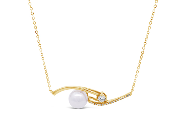 Miyana By Martin Binder Akoya Pearl & Diamond Bar Necklace