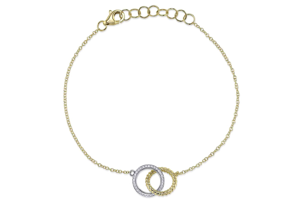 Shy Creation Kate Two-tone Diamond Circle Bracelet