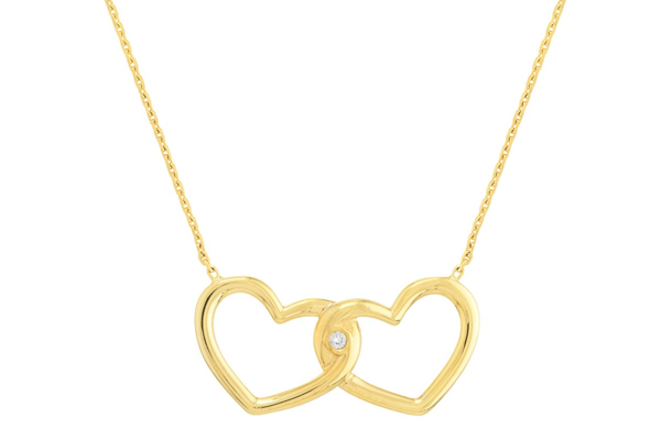 Aura By Martin Binder Linked Open Hearts Diamond Necklace