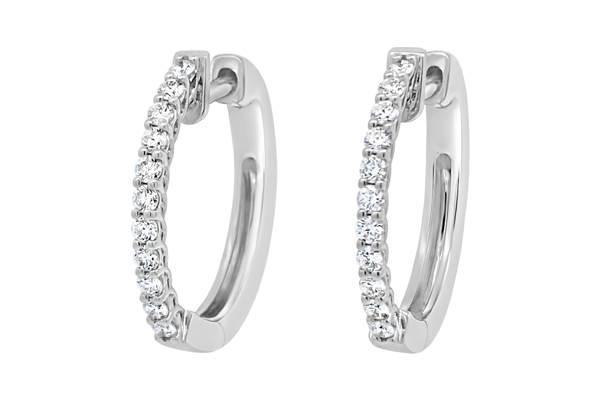 Clara By Martin Binder Diamond Oval Hoop Earrings